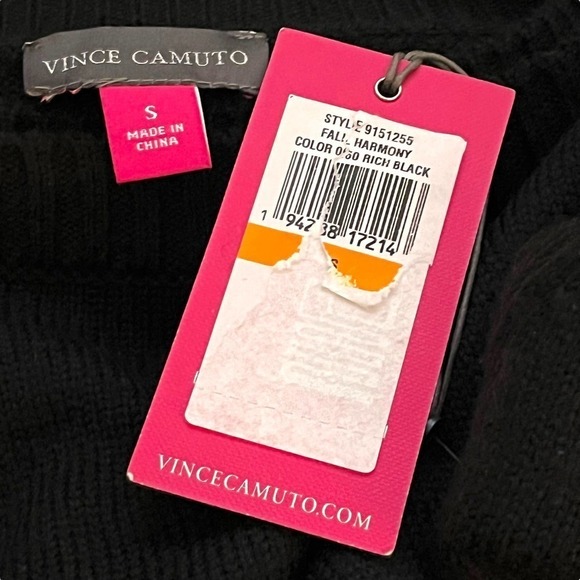 Vince Camuto NWT Layered Mixed Media Long Sleeve Black Sweater Dress Small - Picture 10 of 12